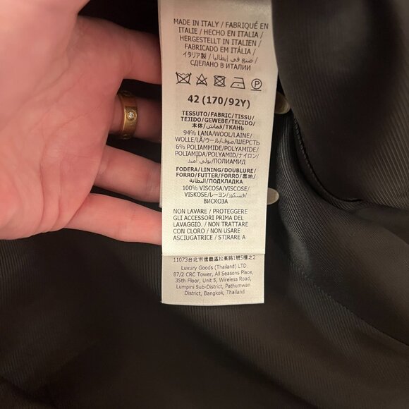 FREE AUTH! - Gucci Blue/Turquoise 2025 Wool GG Button Coat - IT 42 / US 6 - NWOT - Picture 10 of 11